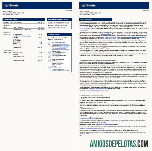 Para baixar modelo de conta de serviços públicos ideal dos EUA em formatos Word e PDF, 4 páginas, versão 2, 3 4 páginas